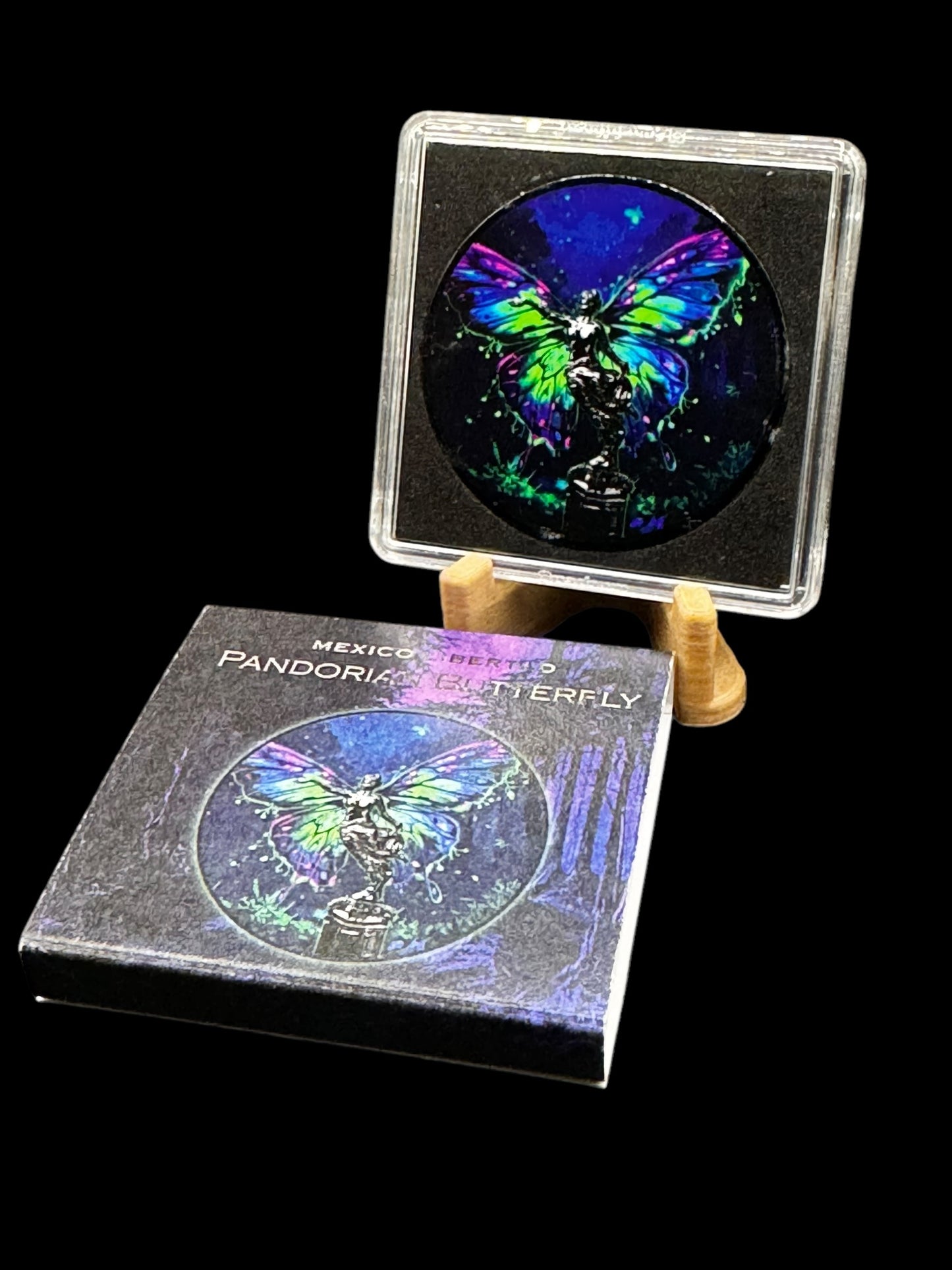 2023 Mexico Libertad 1oz .999 silver Colorized Pandorian Butterly Neon Coin