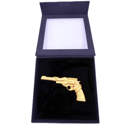 2 oz Snake Revolver Gold Gild .999 Shaped Silver