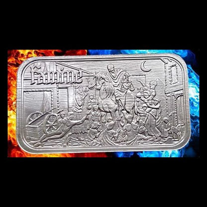 2x1oz SET Four Horsemen of the Apocalypse: Famine 1oz .999 Silver Bar