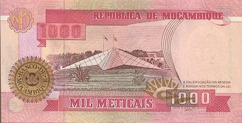 MOZAMBIQUE 1000 Meticais 16/06/1991 UNC | E. Mondlane - Monument