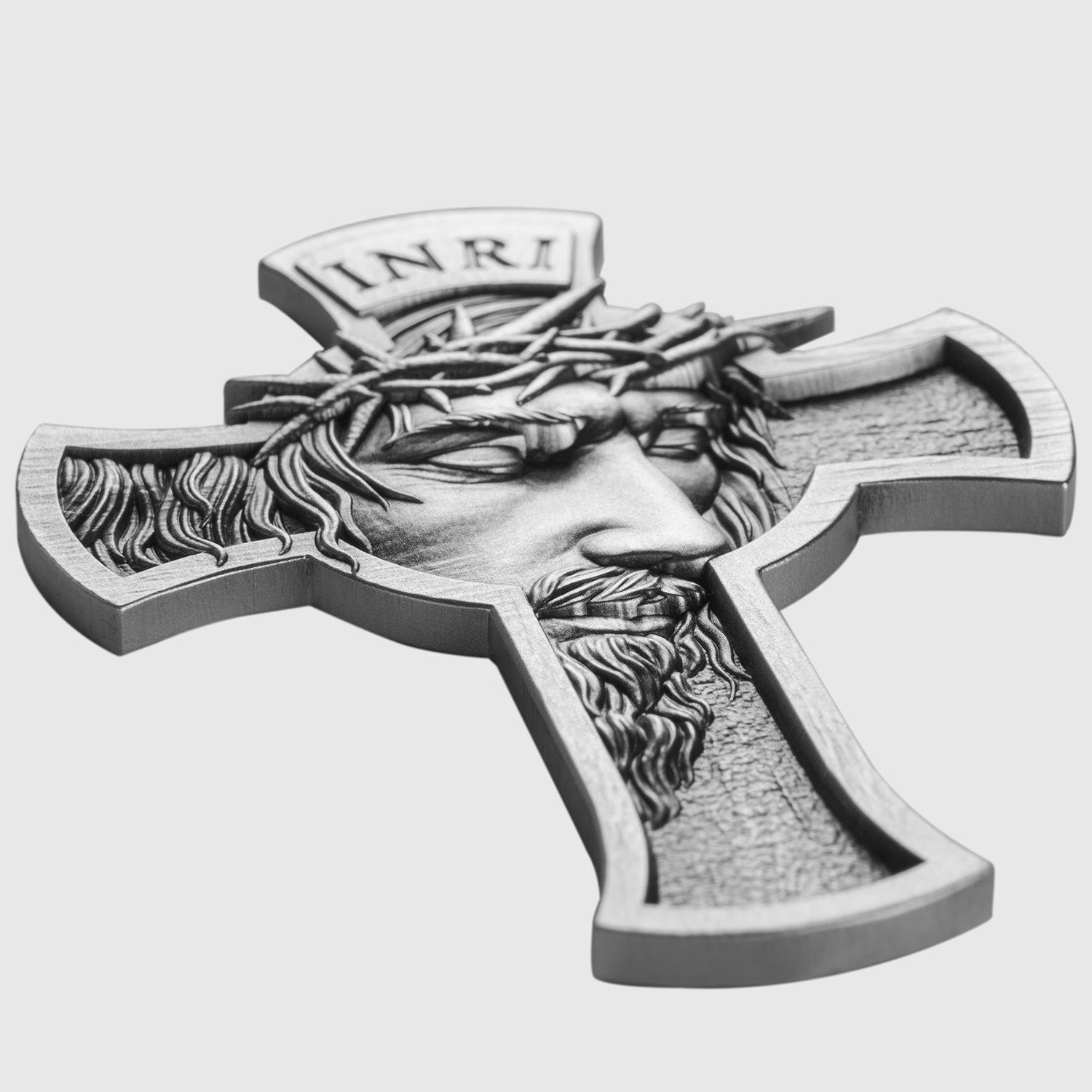 2025 Tchad 1oz .999 Antique Shaped Silver Jesus Cross