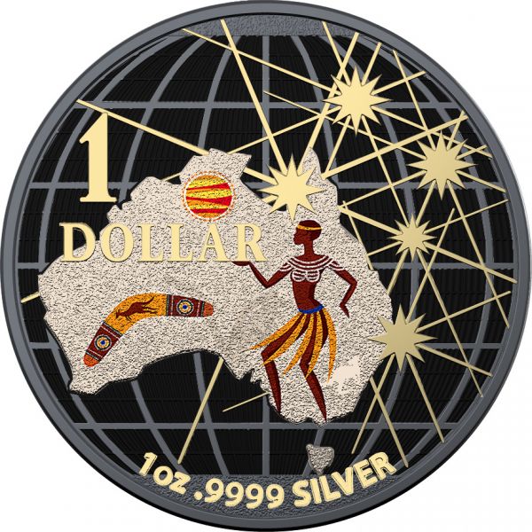 Australia 2020 1USD Beneath the Southern Skies Aboriginals 1 Oz Silver Coin