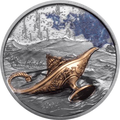 Silver Magic Lamp | 1001 Nights 2021 | Palau 1 oz silver coin 999