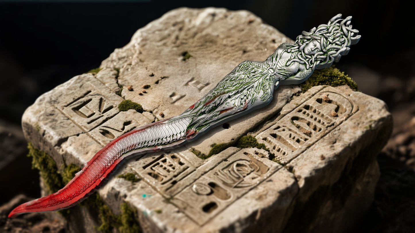 2025 Cameroon Antique Medusa Dagger 2 oz .999 Silver Coin