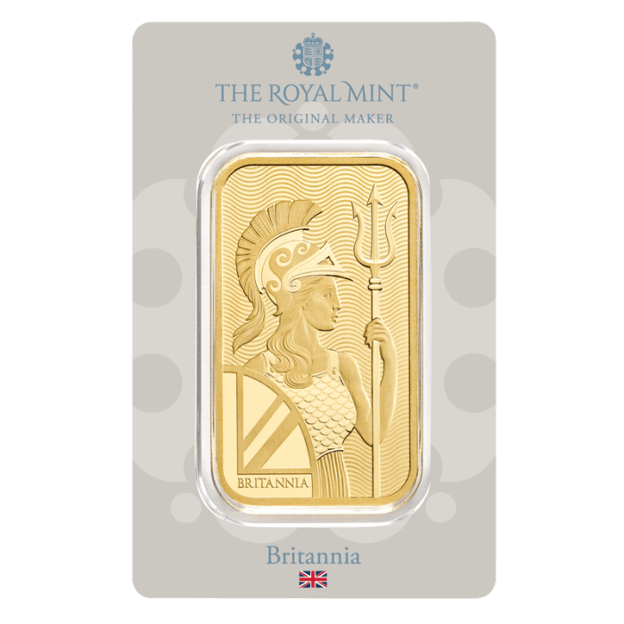 50 gram The Royal Mint Britannia 9999 Gold Bar (In Assay)