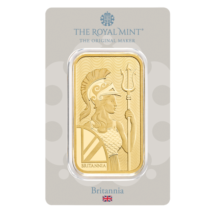 50 gram The Royal Mint Britannia 9999 Gold Bar (In Assay)