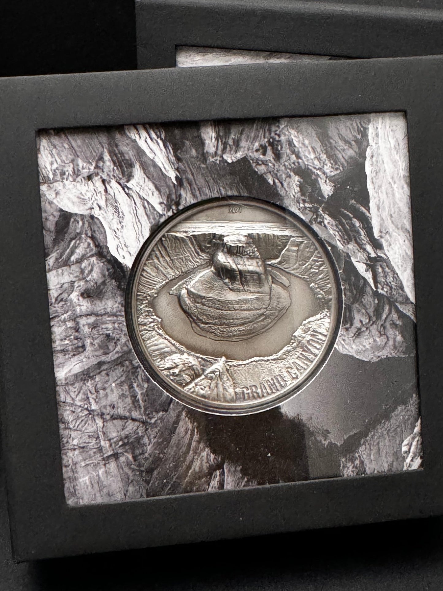 2021 Palau Seven Natural Wonders: Grand Canyon 3oz Silver Coin 1 of 9 Custom Antique