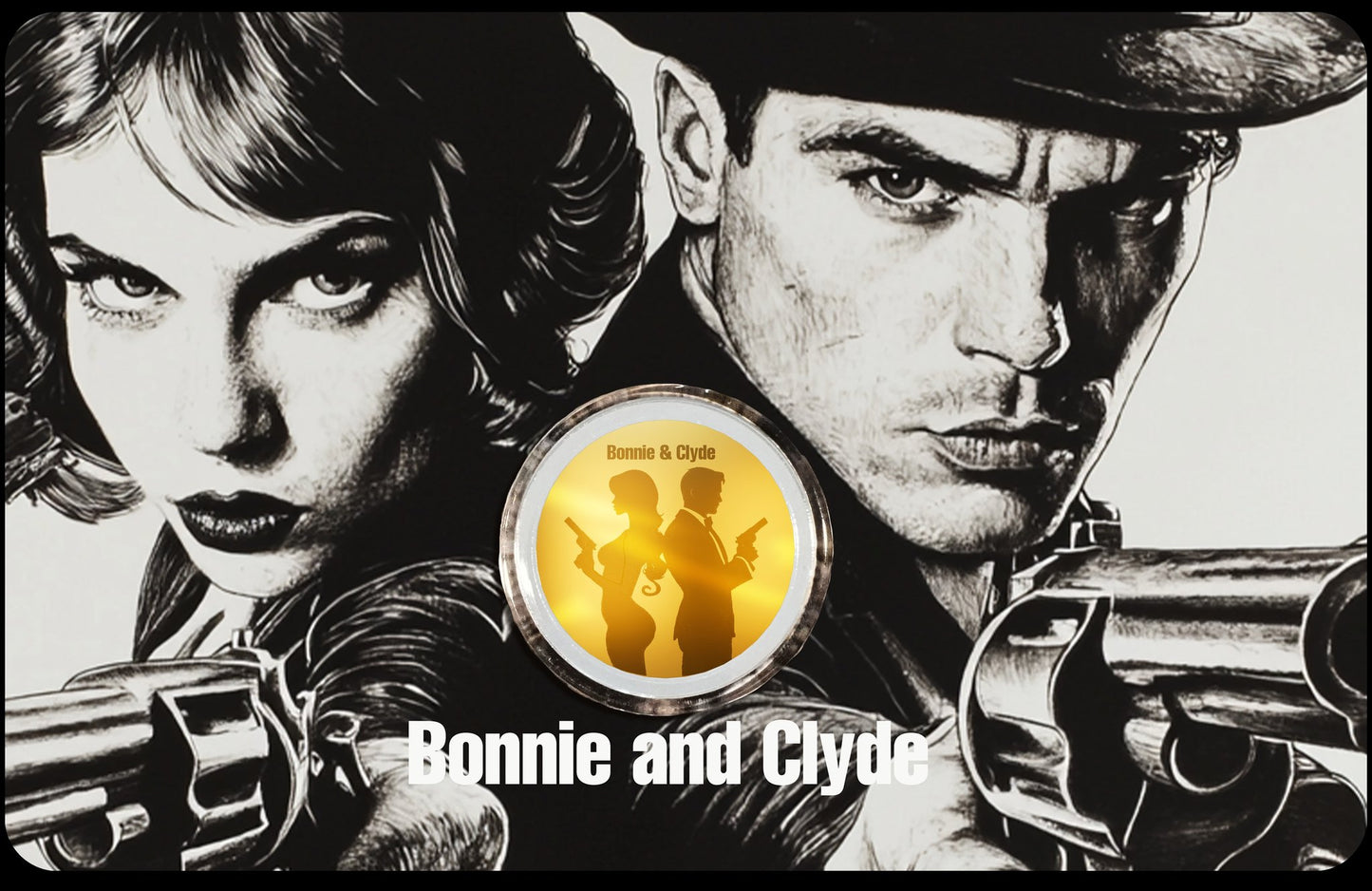 2025 Niue Bonnie and Clyde 1/1000 oz .9999 Gold Coin in Card