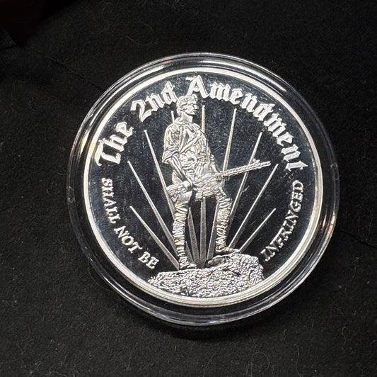 The Second Amendment Militia Man Silver Proof Medal 1oz .999 Silver