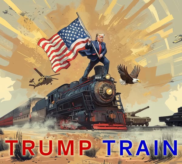 1 oz Trump Train 24K Gilded & Colorized Silver Art Bar