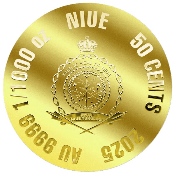 2025 Niue Pyramid of Giza 1/1000 oz .9999 Gold Coin in Card