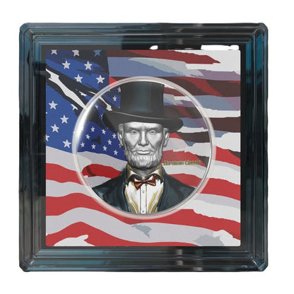 2025 Niue Abraham Lincoln Antique and Colorized 2 oz .999 Silver Coin