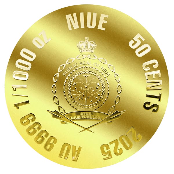 2025 Niue Zeus 1/1000 oz .9999 Gold Coin in Card
