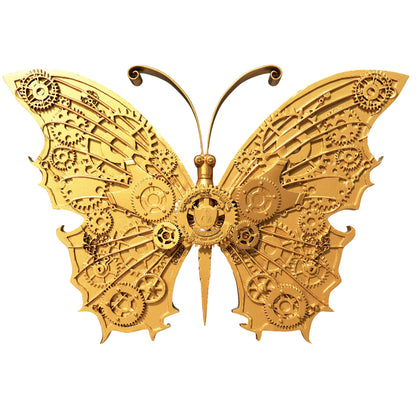 2025 Cameroon Gold Gilded Steampunk Mech Butterfly 2 oz .999 Silver Coin