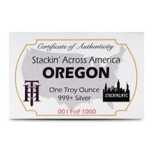 Oregon License Plate .999 Fine Silver Bar 1oz