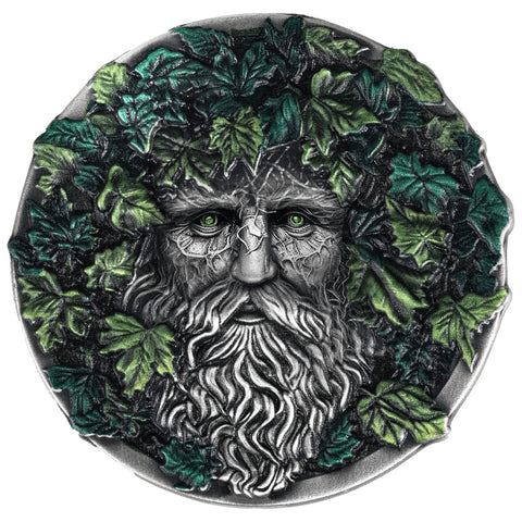 2025 Nuie 2oz Antique and Colorized The Forest Guardian .999 Silver Coin