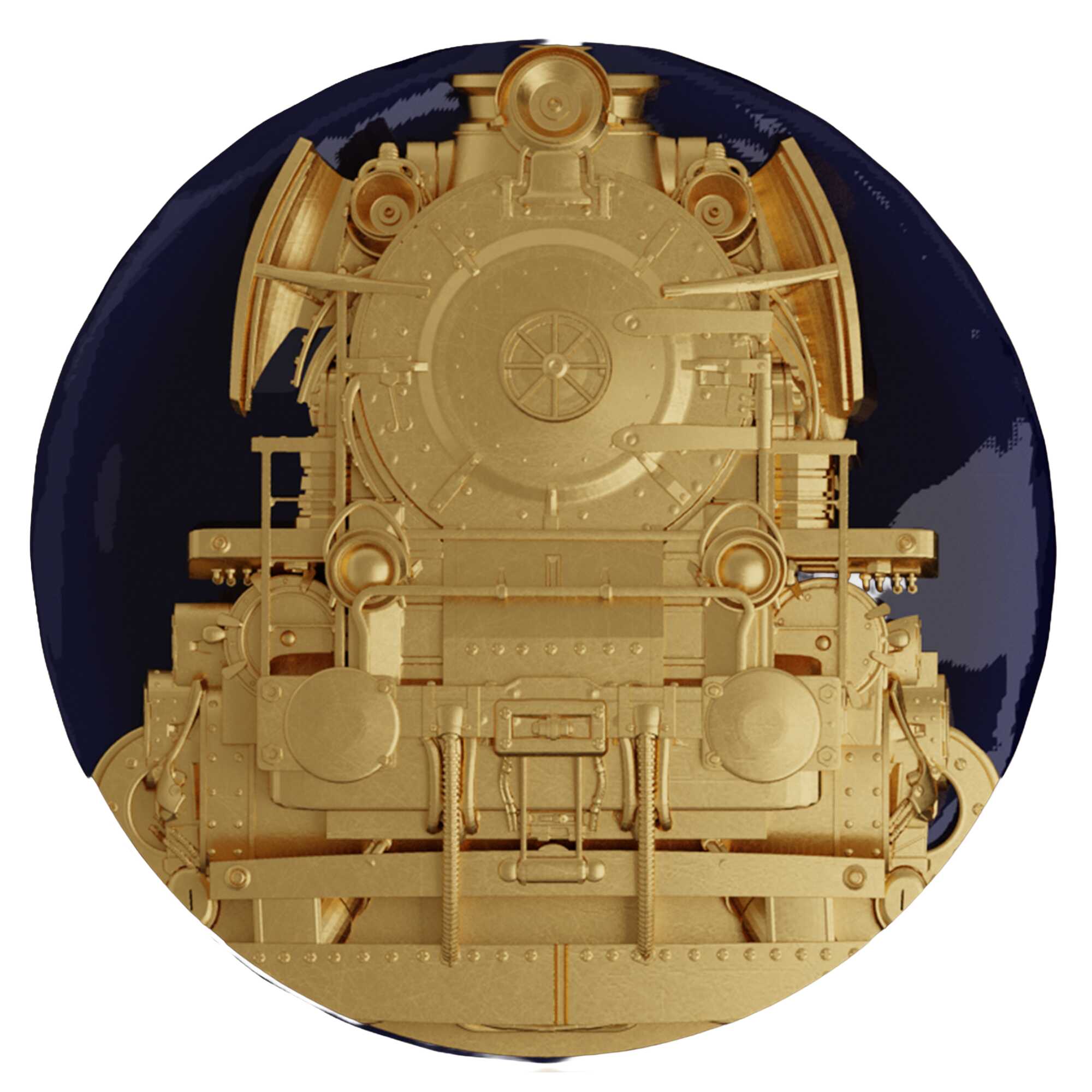 2025 Cameroon Gold Gilded Steam Train 2 oz Silver 11.5 oz Copper Coin