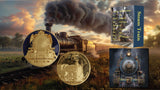 2025 Cameroon Gold Gilded Steam Train 2 oz Silver 11.5 oz Copper Coin