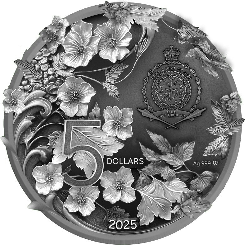 2025 Nuie 2oz Antique and Colorized The Forest Guardian .999 Silver Coin