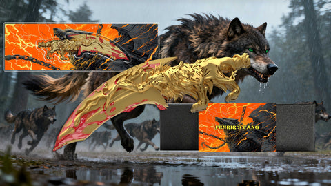 2025 Cameroon Fenrir’s Fang 2 oz Gold Gilded .999 Silver Shaped Coin