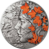 2025 Cameroon Whispers of the Maple Autumn Antique 2 oz Silver 1 kg Copper Coin