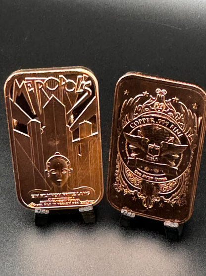 1oz Copper Bullion Rounds Brilliant Uncirculated "Metropolis"