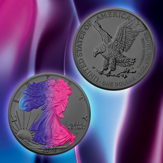 Multi Holo Color American Silver Eagle 2024 1oz .999 Silver Coin