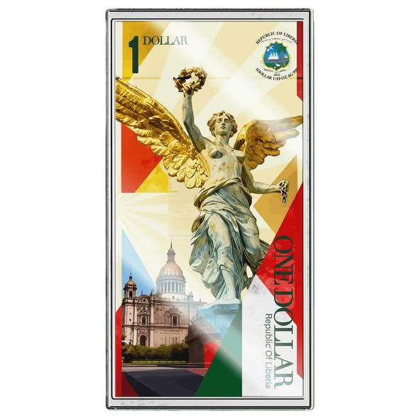 2026 Liberia The Angel of Independence 1/10 oz .999 Silver Note