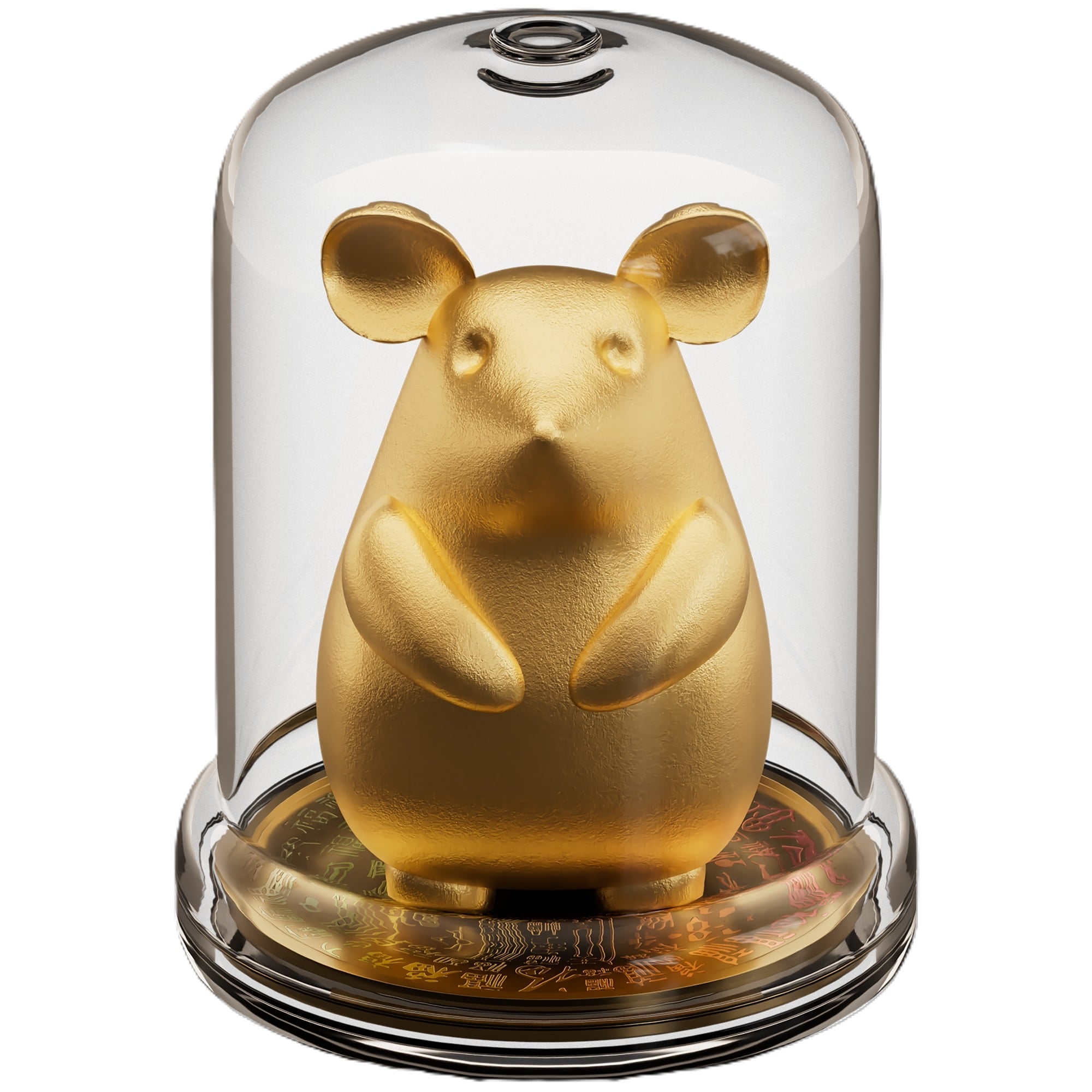 2026 Ghana Chinese Zodiac 3 oz .999 Silver Coin and 407 g Copper Rat Statue