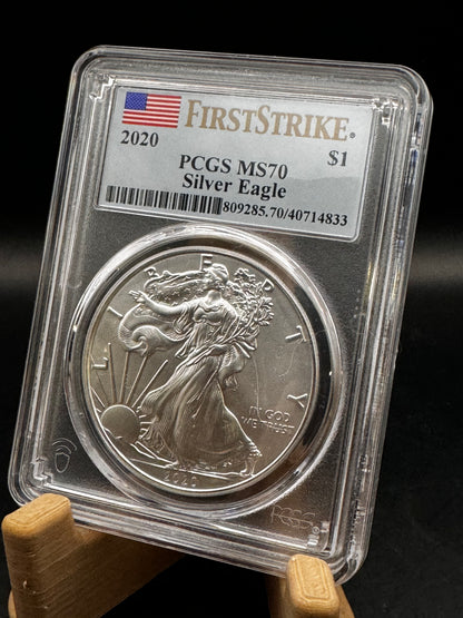 2020 PCGS MS70 Silver Eagle .999 Silver Coin