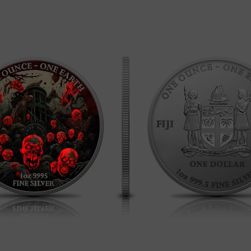 2022 Fiji One Earth Time of the Zombies Edition 1 oz Silver Coin