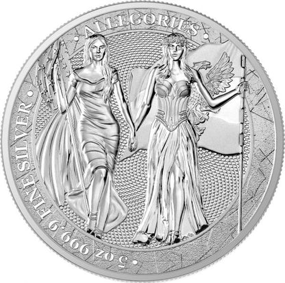 Germania 2019 25 Mark Allegories Columbia and Germania 5 Oz Silver BU Coin