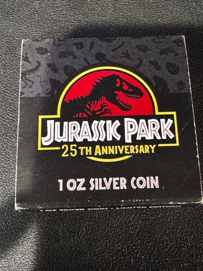 2020 Jurassic Park Color 1oz .999 Fine Silver Coin