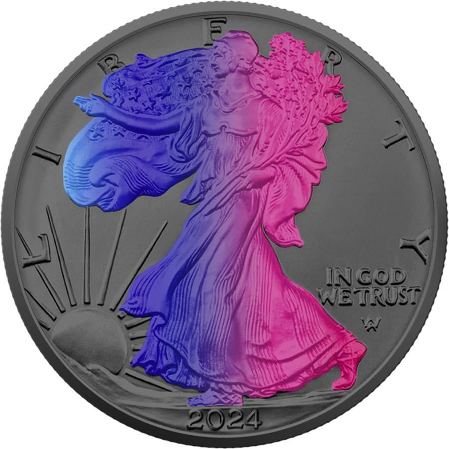 Multi Holo Color American Silver Eagle 2024 1oz .999 Silver Coin