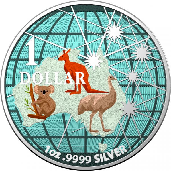 Australia 2020 1USD Beneath the Southern Skies Animals 1 Oz Silver Coin