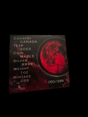 2024 Canadian Maple .9999 Silver Coin Colorized Frost Whisperer Wolf