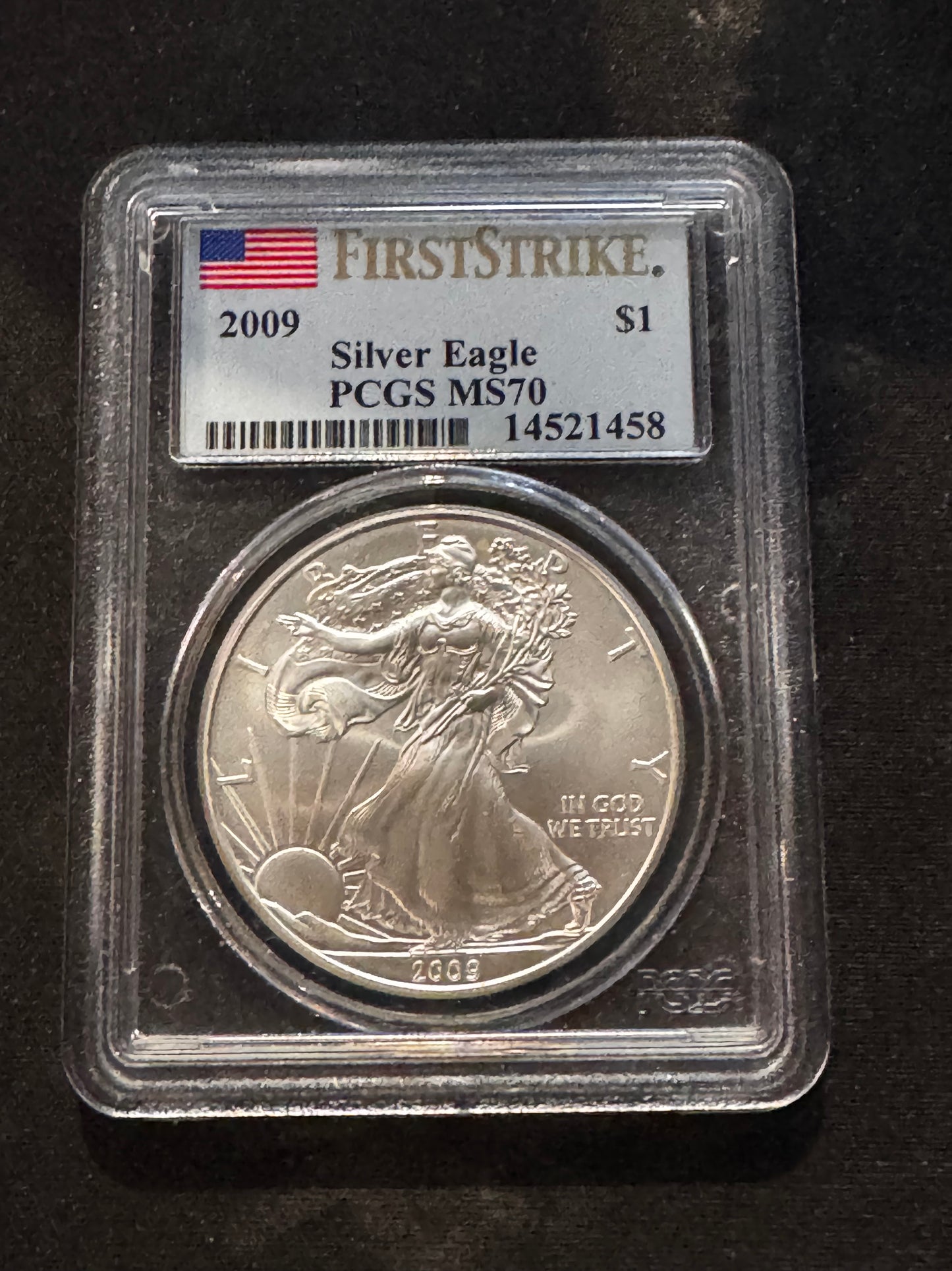 2009 Silver Eagle MS70 PCGS First Strike 1oz .999 Silver Coin