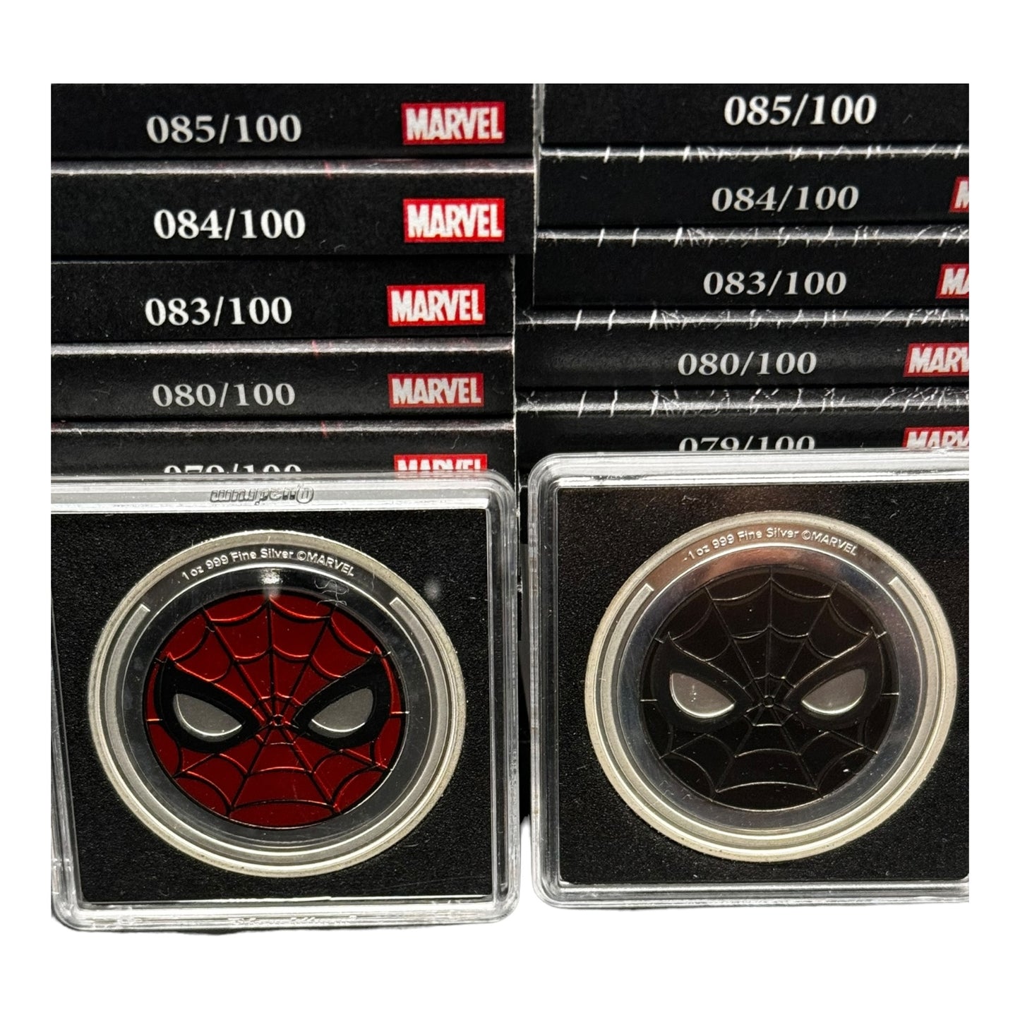 Pair .999 Silver Coins (2)-1oz Niue Spiderman Fully Colorized Proof Like