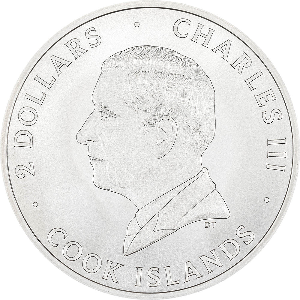 *Cook Islands 2023 2 Dollars Silver .999 1/2oz Coin Color