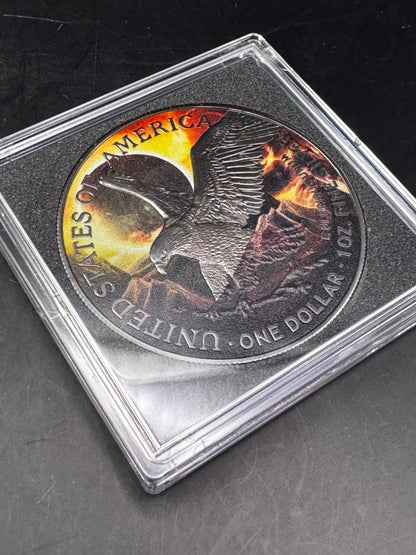 2024 USA American Eagle 1 oz Solar Eclipse Colorized Coin