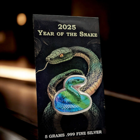 2025 Lunar Year of the Snake Color and Blister Packed 5g .999 Silver Fractional