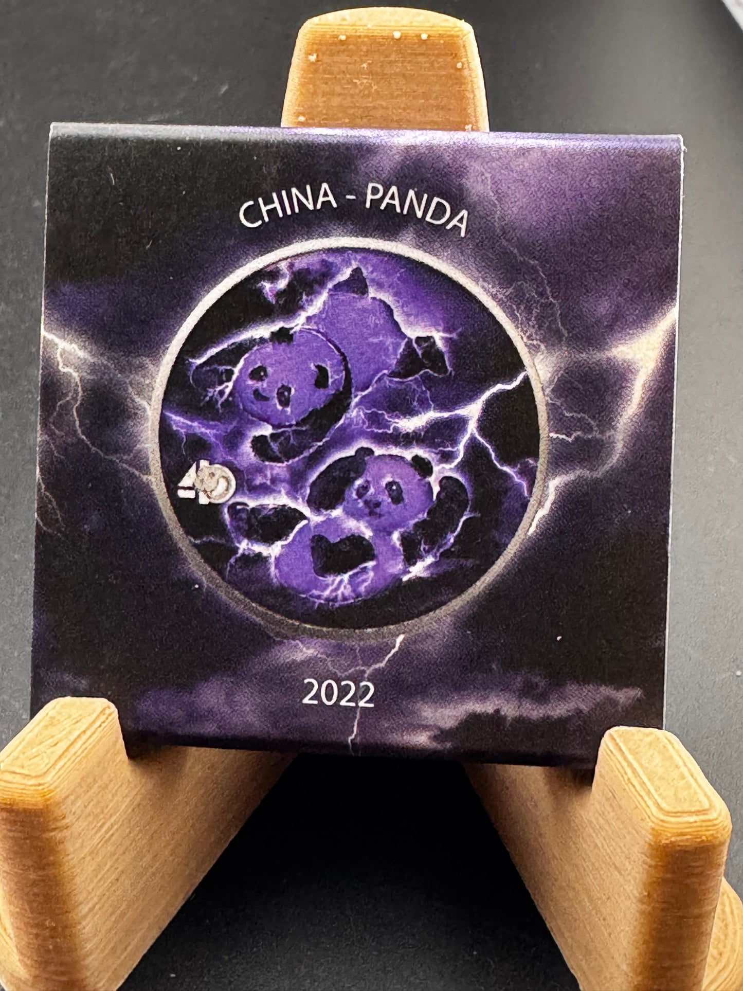 2022 China Panda Lightning Storm 1oz .999 Silver Color Coin