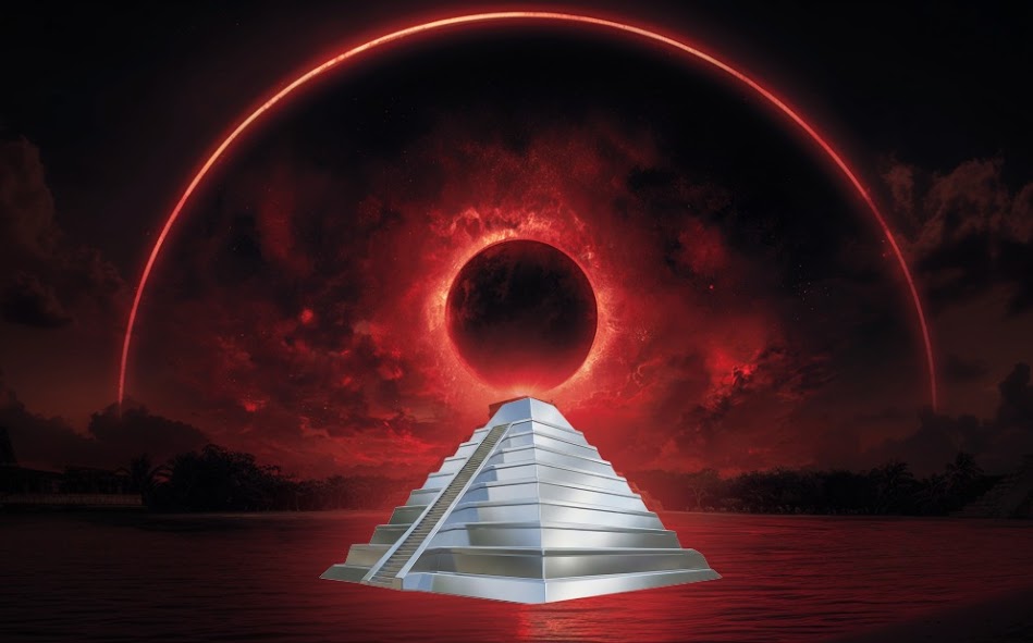 2025 Shaped Temple of the Mayans 1 gram Jumbo Silver in Card and Capsule