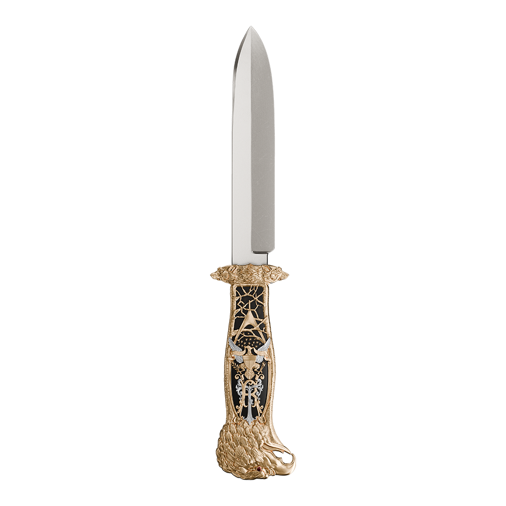 Theodore Roosevelt's Hunting Shaped Knife 2 oz .999 Pure Silver Coin