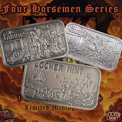 2x1oz SET Four Horsemen of the Apocalypse: Famine 1oz .999 Silver Bar