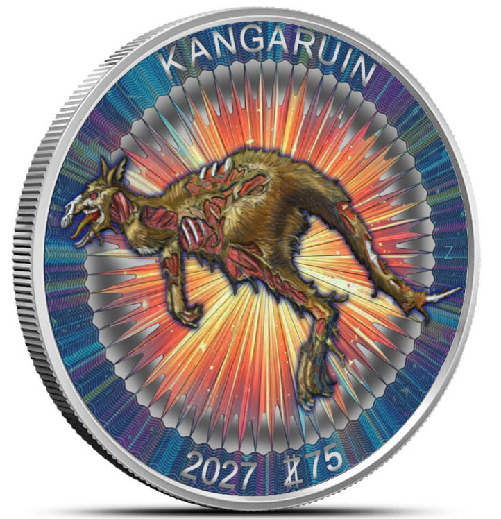 2024 Zombucks Kangaruin  1oz .999 Silver Colorized Limited Coin