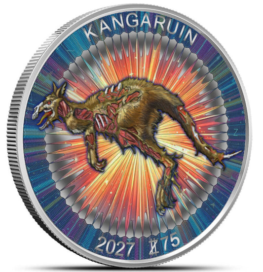 2024 Zombucks Kangaruin  1oz .999 Silver Colorized Limited Coin