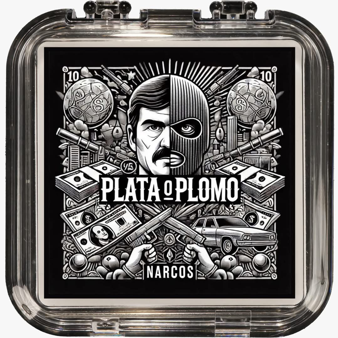 1oz .999 Plato Plomo Card Colorized