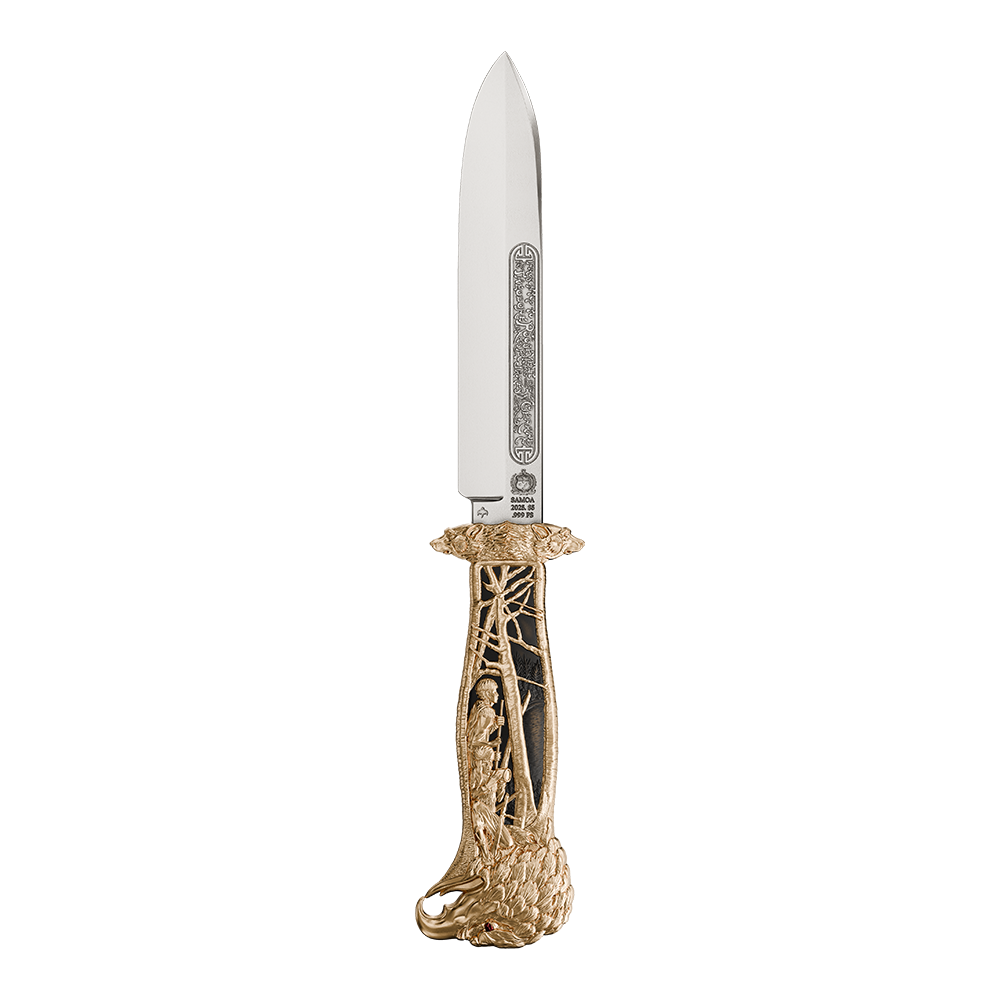Theodore Roosevelt's Hunting Shaped Knife 2 oz .999 Pure Silver Coin