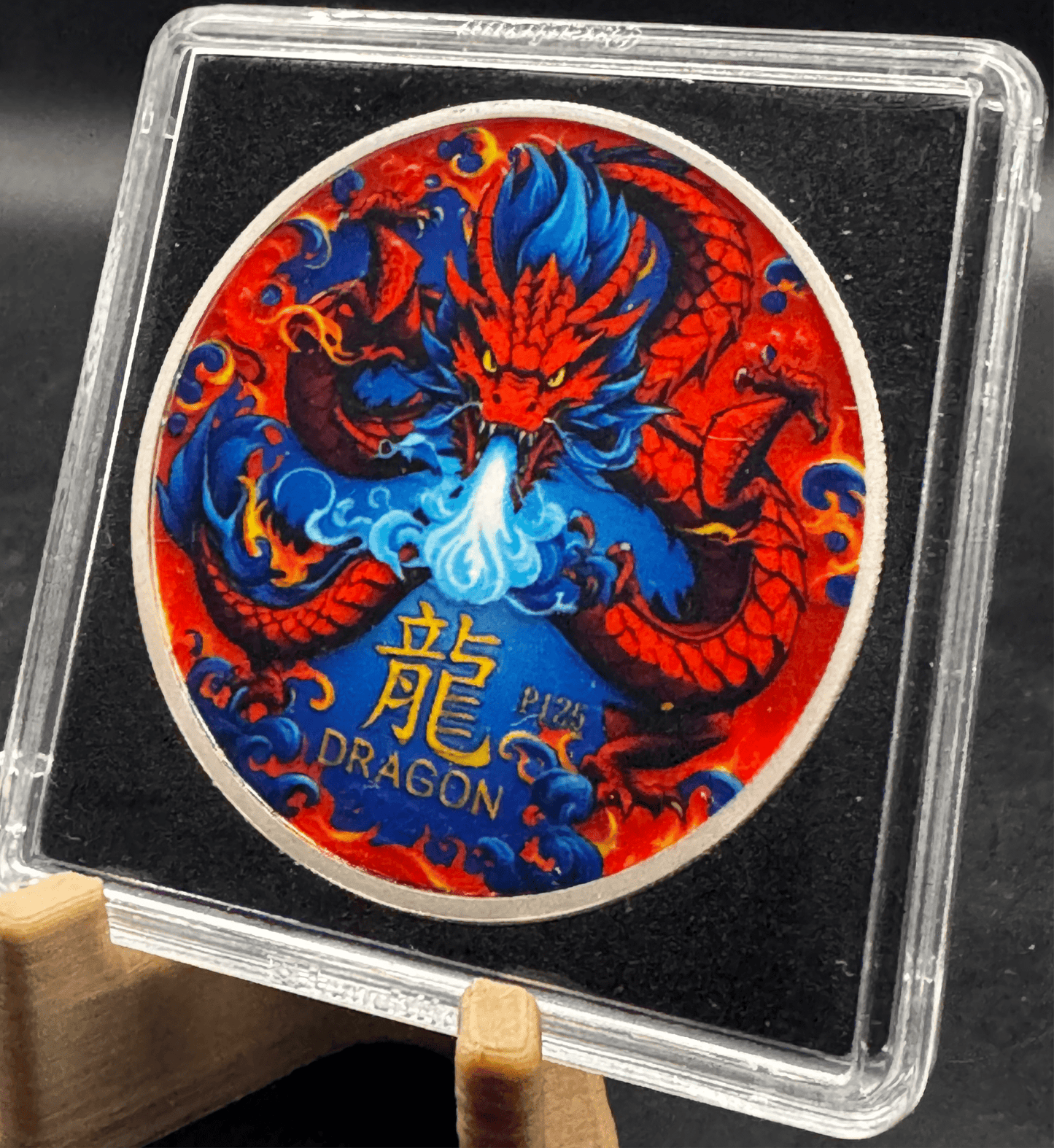 2024 Perth Lunar Year of Dragon Red Dragon Colorized 1oz .999 Silver Coin